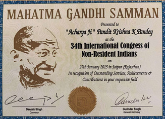 Mahatma Gandhi Samman by NRI Welfare Society